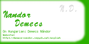 nandor demecs business card